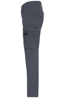 Light grey work pants featuring cargo pockets and a contrasting logo.