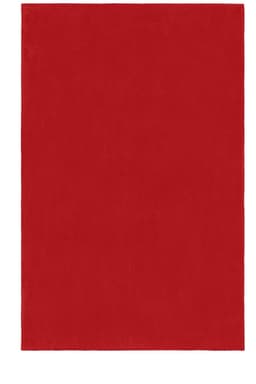 A red microfibre fleece blanket XL with a smooth texture, featuring a small logo.