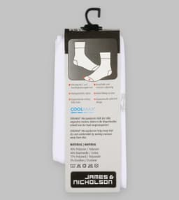 Function Sport Socks in white, featuring a hanging tag with material details and a logo.