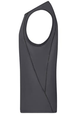 A men's sports tank top in grey, featuring an modern design and a logo. Ideal for active wear.