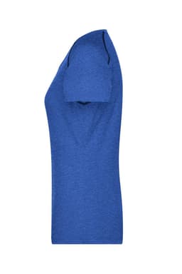 A ladies' sports T-shirt in a vibrant blue shade, featuring a fitted silhouette and short sleeves. It has a logo.
