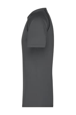 A grey men's sports T-shirt with short sleeves and a slim fit, featuring a logo.