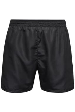 Men's sports shorts in black, featuring an elastic waistband and a simple design. Includes a logo.