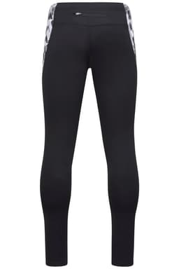 Men’s sports tights in black with a patterned side panel and a logo. Designed as activewear leggings.