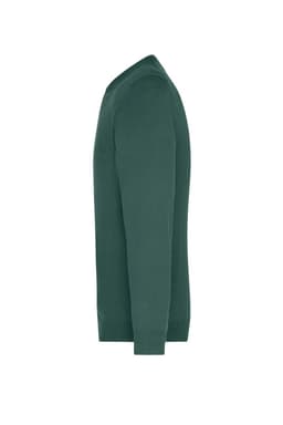 Green men's V-neck pullover jumper, featuring long sleeves and a fitted silhouette. Includes a logo.
