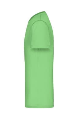 A green Men's Active-V T-shirt displayed from the side, featuring a simple design and a logo.