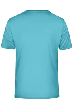 A light blue men's active t-shirt with a round neckline and short sleeves. Features a small logo on the back.