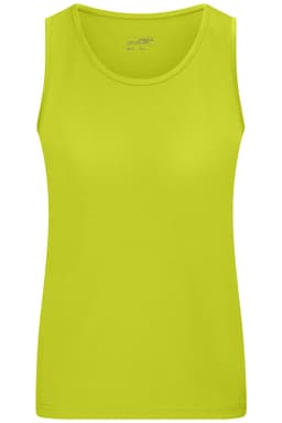 A bright yellow ladies active tank top with a classic singlet design and no visible branding.