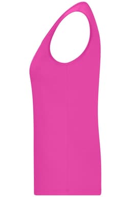 A vibrant pink ladies active tank top featuring a sleeveless design and a fitted silhouette.