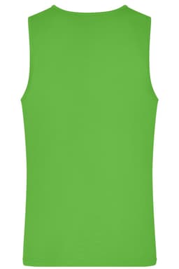 A green men's active tank top with a plain back and no visible branding.