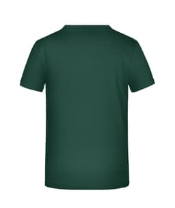 A dark green T-shirt with a simple design, featuring a back view and no visible branding.