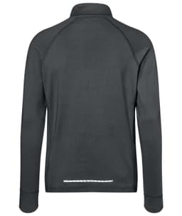 A men's half-zip sports shirt in dark grey, featuring long sleeves and a minimalistic design with a logo.