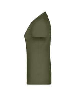 A green T-shirt featuring a fitted design and short sleeves. The shirt has a logo on it.