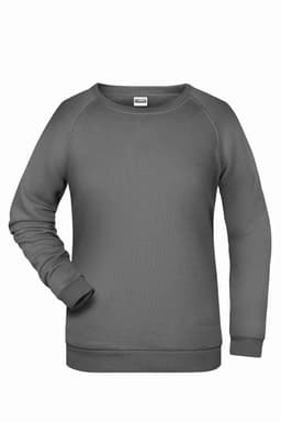 A grey ladies' sweatshirt featuring a relaxed fit and long sleeves. The product includes a branded logo.