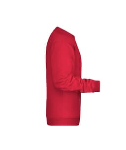 A red men's jumper featuring a simple design with long sleeves and a crew neck. It has a visible logo.