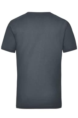 A grey short-sleeve work T-shirt with a plain back and a small logo.