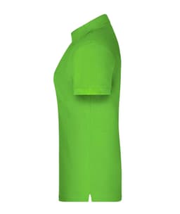 A green polo shirt with a classic collar and short sleeves. It features a logo on the front.