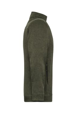 A green fleece jacket with a zip front, side pockets, and a subtle logo on the chest.