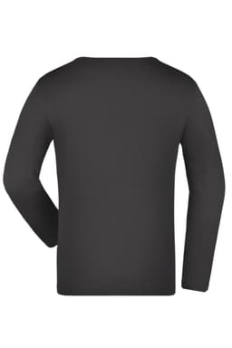 A black long-sleeve junior shirt with a simple design and no visible branding.