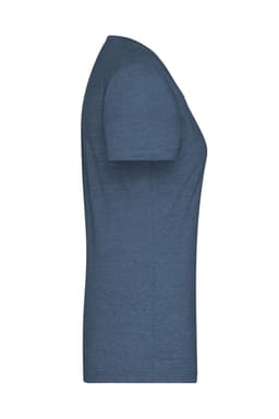 A ladies' heather t-shirt in a blue colour, featuring a short-sleeve design and a fitted silhouette.