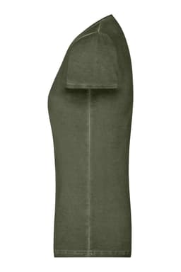 A green Ladies Gipsy T-Shirt displayed from the side. The shirt features short sleeves and has a branded logo.