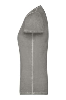 A grey ladies' Gipsy T-shirt displayed from the side, featuring a simple design and short sleeves.