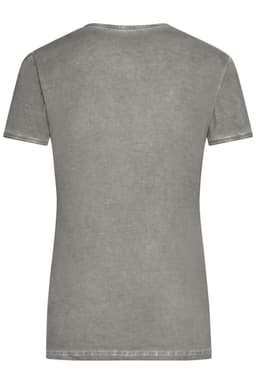 A grey Ladies Gipsy T-Shirt with a short sleeve and a round neckline, featuring a brand logo.