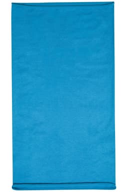 A headband in a vibrant blue colour with a simple design, featuring a branded logo.