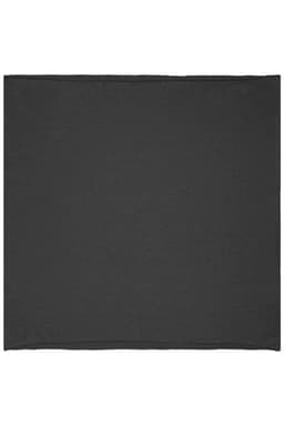 A dark grey loop scarf with a simple design, made from soft fabric, suitable as a clothing accessory.