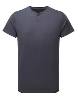 A navy blue cotton rich T-shirt featuring a crew neck and short sleeves, with a small logo.