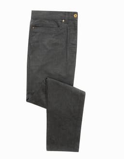 Performance Chino Jeans in a dark grey hue, featuring a logo and a classic five-pocket design.
