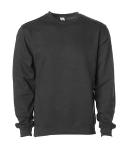 A dark grey men's basic crew sweatshirt with long sleeves and a simple design. It features a logo on the label.