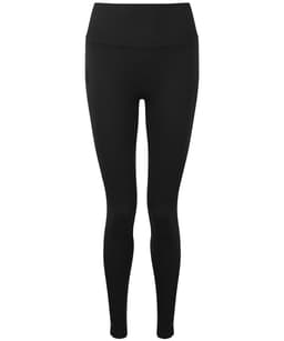 A pair of black ribbed seamless 3D fit sport leggings with a high waistband. Includes a logo.