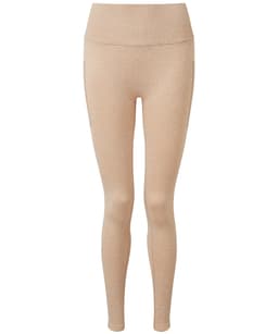 Ribbed seamless sport leggings in a light beige colour, featuring a high waistband and fitted design.