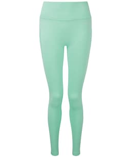 Mint green ribbed seamless sport leggings with a high waistband and a fitted design. Features a logo branding.