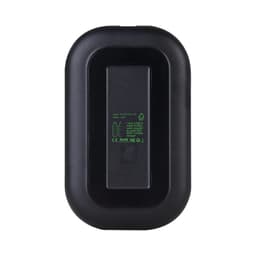 A black wireless charger featuring an integrated design and a logo on the surface.