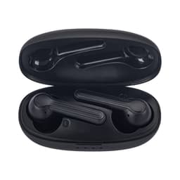Black Leeds TWS earbuds in a charging case, featuring a sleek design and compact storage.