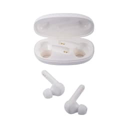 White Leeds TWS earbuds sit in their charging case, showcasing a sleek design with a minimalistic look.