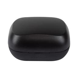 A black charging case for the Linz Eco TWS Earbuds, featuring a smooth finish and a compact design.