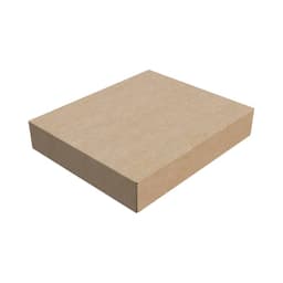 A brown cardboard box with a flat design, featuring a simple, clean surface and no visible markings.
