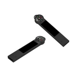 A black Atlas LED flash drive with a compass on one end, featuring a sleek, elongated design.