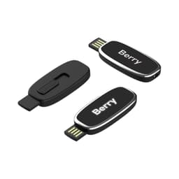 A black Berry LED flash drive with a sleek design, featuring a logo on its surface.
