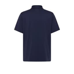 A men’s navy polo shirt with a simple design and a logo on the back. Suitable for casual or corporate wear.