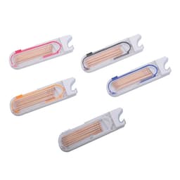 A selection of toothpick dispensers with bottle openers in various colours, featuring a compact design and stored toothpicks.