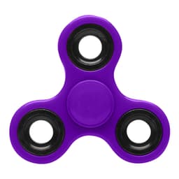 A purple fidget spinner with black bearings in each arm, designed as a novelty item for fun and games.