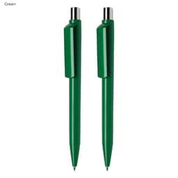A green pen gift set featuring two sleek pens with a minimalist design and silver accents.