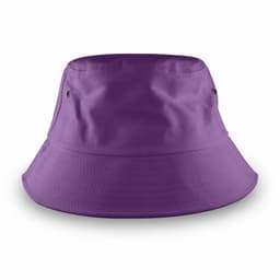 A large, purple bucket hat with a wide brim and side vents, featuring a simple design.