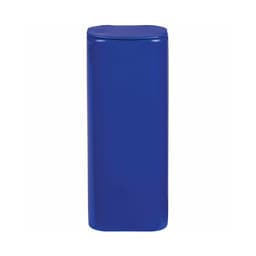 A blue flip top tin container designed for holding mints. The tin features a smooth, glossy finish.