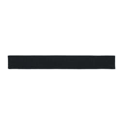 A black headband that is long and narrow, featuring a simple design without logos or embellishments.