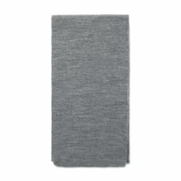 A grey scarf made from soft fabric, neatly folded on a plain background. It features no visible branding.